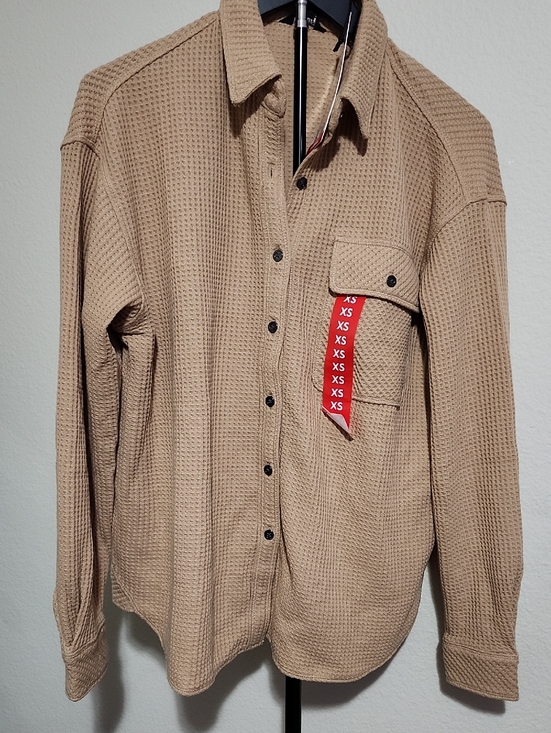 Buffalo Jeans Tops - Buffalo Jeans Waffle Button-Up Shirt – Tan